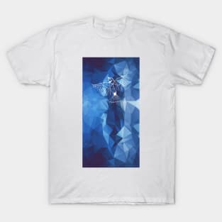 Geometric eagle linear blue abstract style T-Shirt